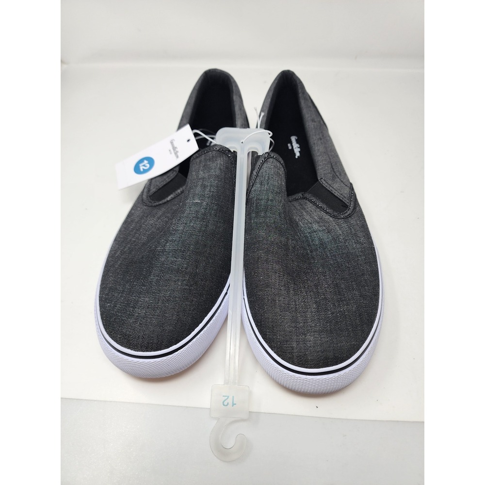 Goodfellow & Co Mens Low Top Slip On Sneakers Gray Canvas Casual Size 12